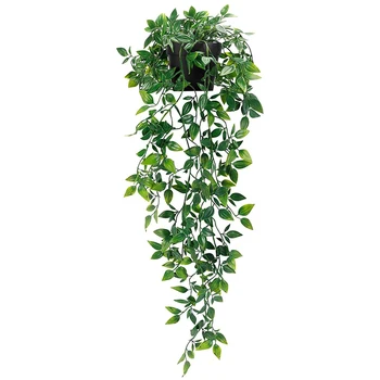 1 Опаковка изкуствени висящи растения, изкуствени растения в саксии за украса на стени в помещения и на открито