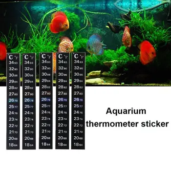 1 бр. водоустойчива аквариумный термометър с LCD дисплей за аквариум с полосчатым покритие, цифров дисплей на температурата на аквариума