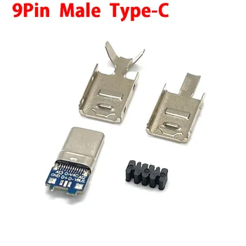 1 комплект USB конектори за бързо зареждане Type C usb3.0 от 9 контактите, штепсельная вилица, електрически клеми, заваряване кабел за предаване на данни 