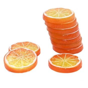 10 бр. Парче Лимон, Изкуствени Плодове, имитирующая реалистичен модел, украса за партита, Оранжево
