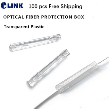 100 бр защитна тръба FTTH от прозрачна пластмаса за снаждане на оптични влакна, защитна кутия за подвесного кабел, квадратна безплатна доставка