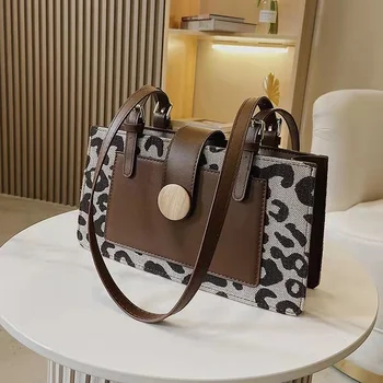2021 нова чанта през рамо с леопардовой текстура, малка квадратна чанта-месинджър