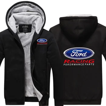 2023 НОВО зимно ежедневното палто с логото на автомобили FORD, утолщенное мъжки плюшевое палто с цип