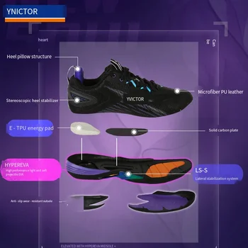 2023 нова мъжки обувки за бадминтон Victor, дишащи дамски высокоэластичные нескользящие спортни маратонки за тенис A970ACE