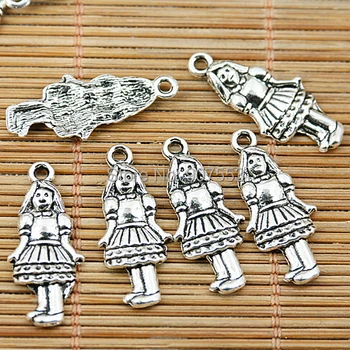 20pcs 26*12 мм тибетски сребърни висулки за Момичета EF1956, Висулки за бижута