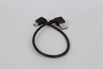 300 бр./лот търговия на Едро с USB2.0 Тип A мъжки под ъгъл от 90 градуса към Mini USB B мъжки 5-пинов кабел за предаване на данни