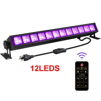 36 W led UV-Черно Светлинна Пръчка UV-Прожектор Blacklight С Дистанционно Управление за Вечерни Консумативи с Тъмно Сияние, Сватбен Декор на Сцена
