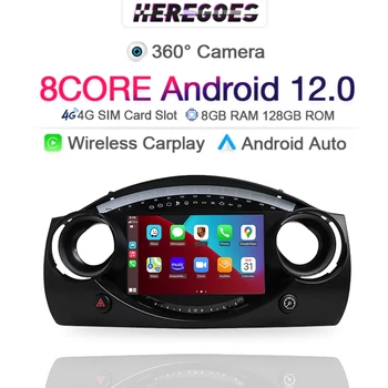 360 Камера Android 12 Автомобилен Мултимедиен Плеър За Mini Cooper R50 R52 R53 R56 R60 2000-2007 Navi GPS Радио Carplay 4G + Wifi 2Din