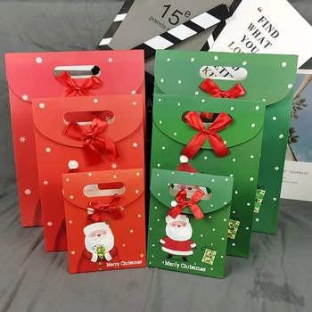 500 бр./лот Обичай хартиена торбичка с мек нос, cartoony Дядо Коледа, Коледно опаковане на бонбони, подарък пакет, за опаковане на подаръци в навечерието на Коледа