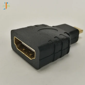 500 бр./лот на едро, HDMI-съвместим конектор тип C, мини адаптер с висока разделителна способност, черен