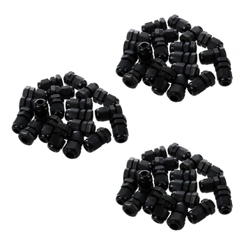 60 парчета черен пластмасов водоустойчив кабел въвеждане на съединителя PG7
