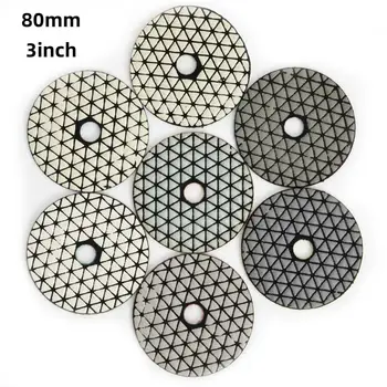 7шт 3-инчов diamond полировальный диск за сухо употреба, остър гъвкав диск за шлайфане, свързващо вещество от смола за шлайфане на гранит, Мрамор, камъни, абразивни дискове