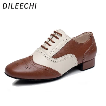 DILEECHI/нови и модерни мъжки обувки за балната зала танго от естествена кожа, мъжки обувки за латино танци, на петата 2 см