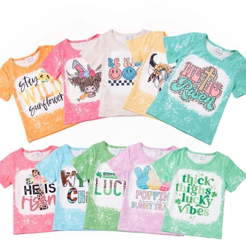Exclusice Girlymax/пролетно-летни дрехи с къс ръкав за малки момичета, отбеленный топ, тениска, бутик за детски дрехи