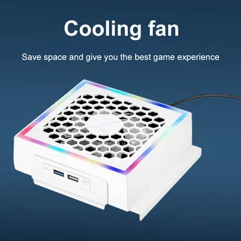 Led, охлаждащ вентилатор, охладител, 3 прехвърляне, регулируем 5 2.4 A, конзола вентилатор, 7 режима на осветление, декорация, игри и аксесоари за Xbox серия S
