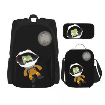 Mun или Бюст! Училищна чанта Kerbal Space Program, комплект от 3 теми, модерна здрава училищна Унисекс, адаптивни
