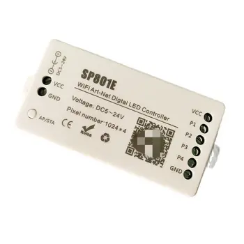 SP801E Wifi Art-Net Магически Led Контролер Led Матрични Модул Панел WS2812B WS2811 Led лента Безжичен Контрол на прилагането DC5-24V