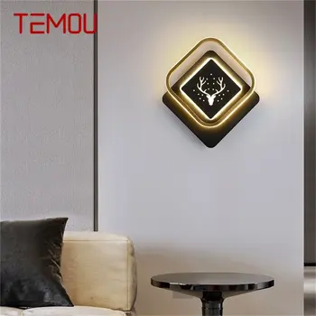 TEMOU монтиран на стената Лампа, Стенни лампи, Модерен и Креативен Дизайн на Главата на Елен, Led Лампа За Вътрешна Домашна Спални, Всекидневна