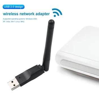 Wi-Fi Приемник 150 Mbit/s, ключ, 2.4ghz, USB, безжичен адаптер мрежова карта 802.11 n/ g/b с антена за настолен КОМПЮТЪР, лаптоп