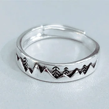 Yungqi, ретро сребърен цвят, минно дърво, открити пръстени за жени, пънк, хип-хоп, Регулируем пръстен, Модерен Коледен подарък бижута