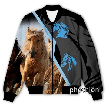 phechion/нова мъжки/дамски ежедневни яке с 3D принтом кон, модни градинска дрехи, мъжки свободна спортно яке и палто Q76