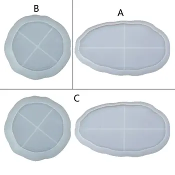 Агатовый тава Силиконови форми за леене от епоксидна смола за бижута Тава за завальцовки чинии Производство мыльниц Овални и кръгли форми, 40 GB