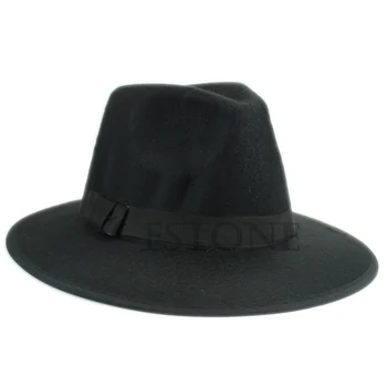 Дамски Фетровая шапка от мека вълна, филц с Флопи-клошем цвят, широка Шапка-Бомбе, нос, Шапка