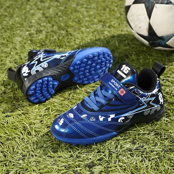 Детски футболни обувки, спортни обувки за момчета и момичета, нова кожена нескользящая дишаща футболни обувки, обувки за тренировки на открито