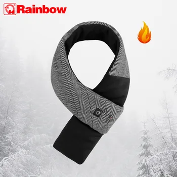 Дъгата зимата черен мъжки електрически шал, отопление шал, двойка шалове, USB Защита на яката, преносими Сгъваеми IPX8, машинно пране