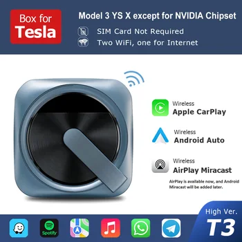 За безжичен адаптер CarPlay Tesla Model 3 Y X S Android Auto AI Box Линк Phone