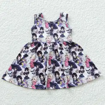 Заводска доставка RTS БЕЗ MOQ Годишният бутик анимационен дрехи за момичета, една част дрехи, детска рокля без ръкави