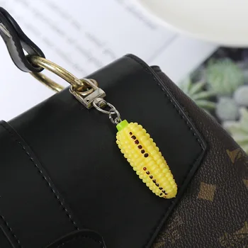 Имитация на царевица ключодържател нова мини храна PVC креативна модна автомобилна чанта окачване модел декорация на Дамски бижута подарък Дрънкулки llaveros