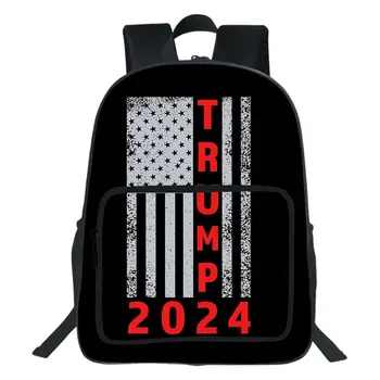 Индивидуален раница Тръмп, по-Голямата голям двупластова училищна чанта, тийнейджърката чанта за книги, мъжки раница раница за момчета и момичета, Cartoony Mochila