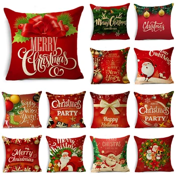 Коледна калъфка, темата за топки на Дядо Коледа, уважаеми червено празнична украса, калъф за диванной възглавници 40*40 см/45*45 см/50*50 см