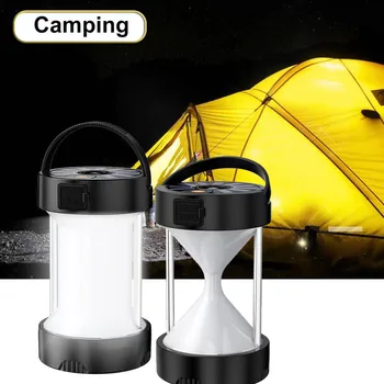 Лампа за къмпинг, външно Слънчево аварийно осветление, Мултифункционална Лампа за палатка, Преносими Лампи, Акумулаторна Фенерче