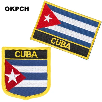 Ленти с флага на Куба, бродирани ленти с флага, ленти с националния флаг, ленти за дрехи, бижута със собствените си ръце PT0070-2