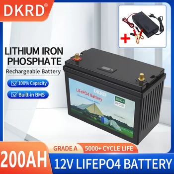 Литиево-желязо-фосфатная LiFePO4 батерии 12v 200AH, вградена в BMS 5000 цикъла за подмяна на по-голямата част резервно копие на източник за домашно съхранение на енергия