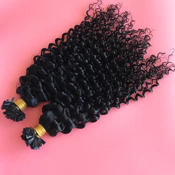 Машина Реми Human Fusion Hair Кератиновые Косата С Плосък Връх За Удължаване на Косата 100 Направления на 8-30 см Malaysan Реми Hairs За интериора