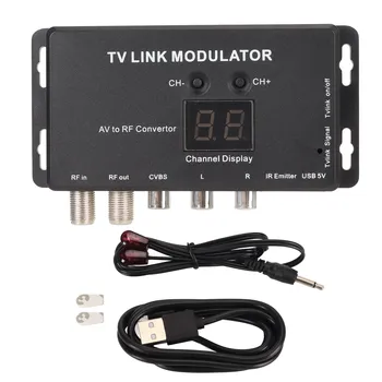 Модулатор TV Link с регулируема подкрепа PAL NTSC AV-инвертора към RF, професионален UHF модулатор за цифрови декодери с V-образно източник
