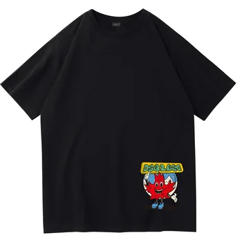 Мъжки Летни памучни тениски ICON Brand, Мъжки Модни и Ежедневни тениска с къс ръкав DSQ2QSD, Градинска риза в стил Хип-Хоп С писмото принтом