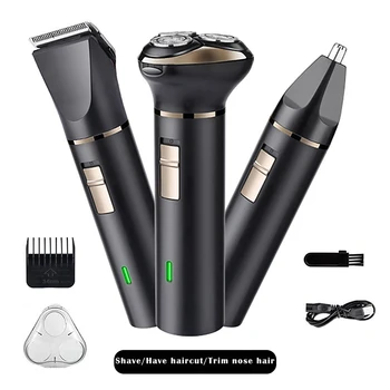 Мъжки акумулаторна батерия комплект за електрическа самобръсначка, козметичен комплект за мъже, самобръсначка за мъжка самобръсначка, тример за нос, машина за подстригване на коса, самобръсначка за подстригване на брада