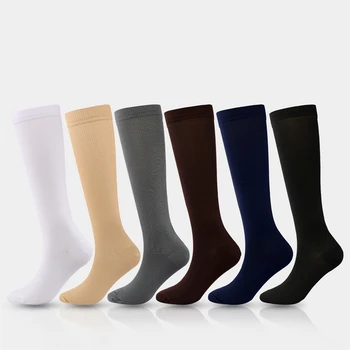 Мъжки компресия чорапи, дишащи и удобни найлонови спортни чорапи с дължина до коляното, за джогинг, баскетбол, обикновена чорапи за жени