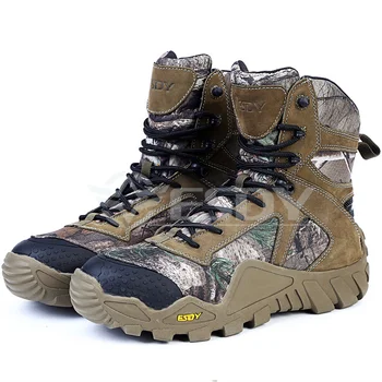 Мъжки спортни къмпинг камуфляжные туристически високи обувки Военна подготовка за Лов, скално катерене Водоустойчив тактически автомати обувки