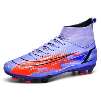 Мъжки футболни обувки с висок берцем FG/TF карта, против хлъзгане, дишащи, леки модни нови футболни обувки, футболни обувки за тренировки на открито