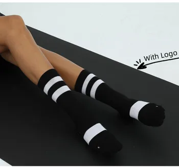 Нови трансгранични дамски чорапи за йога средна дължина, пилатес, батут, спорт, фитнес, нескользящие чорапи дишащи
