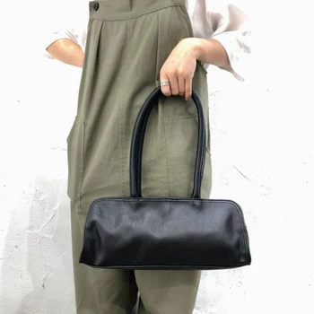 Нови чанти през рамо от естествена кожа, дамски чанти за отдих, модерна чанта от естествена телешка кожа, чанта за подмишниците, дамски чанти-тоут с дълга дръжка