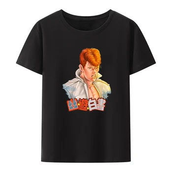 Носталгия японското аниме Cakra Hakusho KAZUMA ALFRED Roupas Masculinas, тениски с графичен принтом, мъжки дрехи, стръмни кошульки