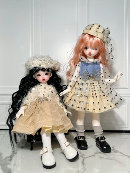Облекло за кукли BJD 1/6 размер YOSD сладко и универсално жълта рокля на принцеса bjd облекло за кукли 1/6 набор от аксесоари за кукли