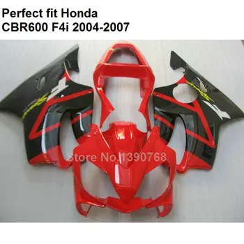 Обтекател от ABS-пластмаса за Honda CBR600 F4i 04 05 06 07 черно-червен комплект обтекателей CBR600F4i 2004-2007 HZ145