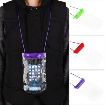 Прозрачни PVC водоустойчив калъф за телефон със сензорен екран за плуване, виси на врата, запечатани чанта за водни спортове, гмуркане и басейна